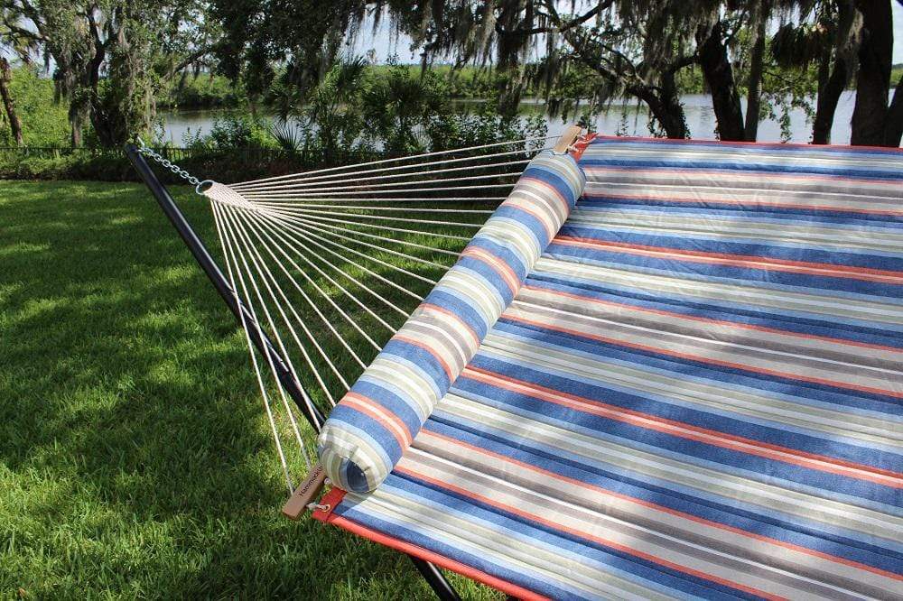 Hamac matelassé de luxe avec support en bambou