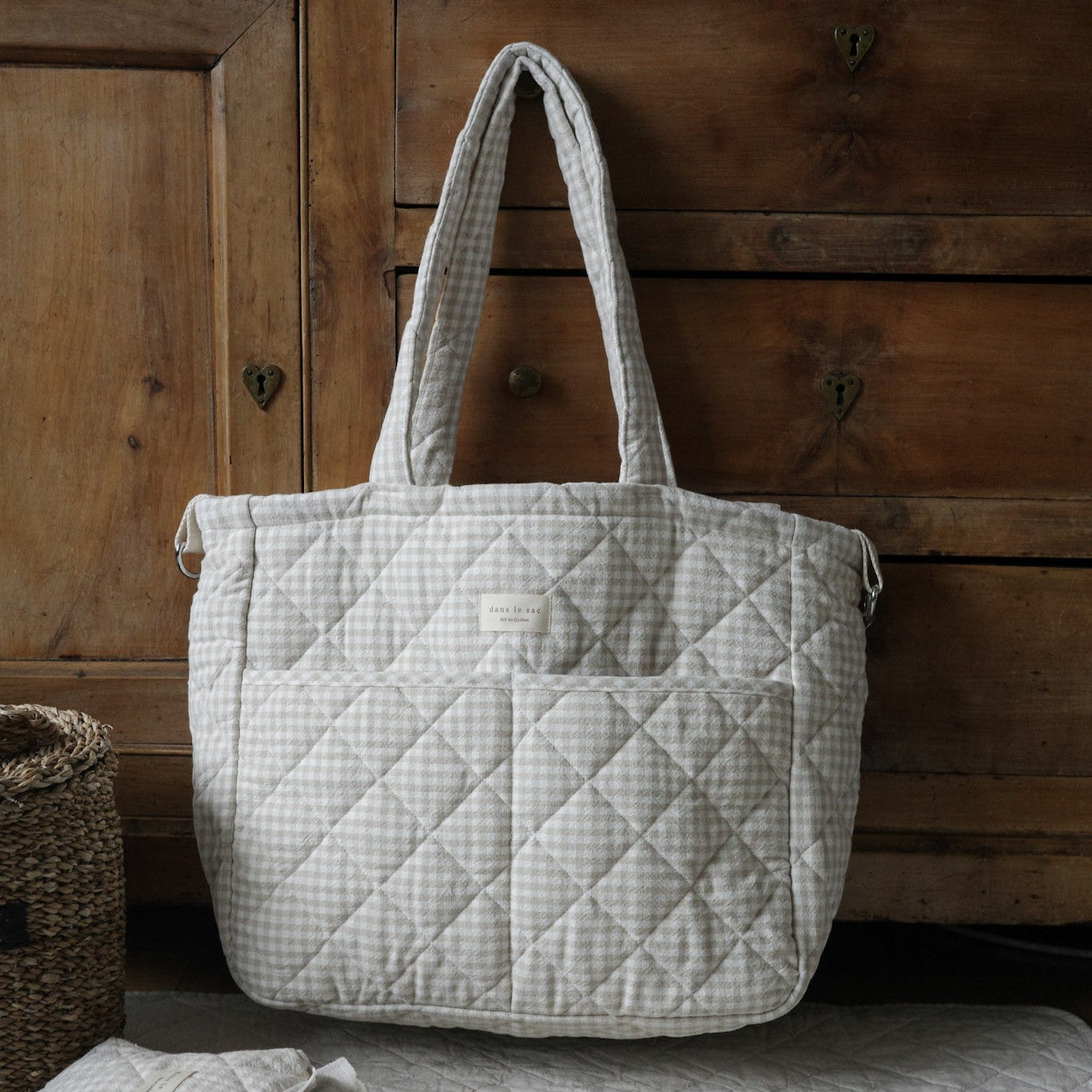 Sac à langer en coton biologique - Collection Vichy