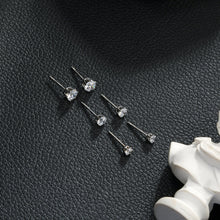 REIGN Silver (Or blanc) : Lot de 3 paires de boucles d’oreilles puces en zircone