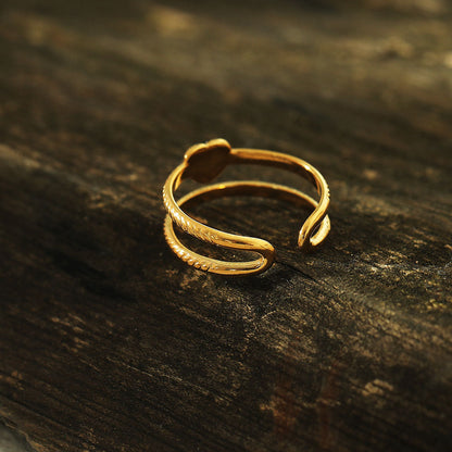 Bague Cœur ornée d'oxydes de zirconium (CZ) Double Épaisseur RENEE Gold
