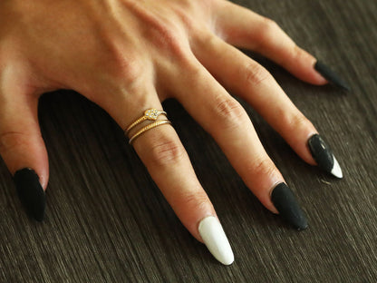 Bague Cœur ornée d'oxydes de zirconium (CZ) Double Épaisseur RENEE Gold