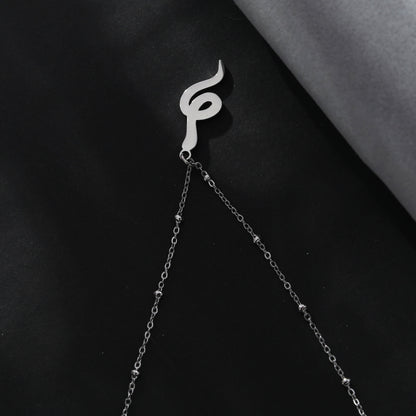 RIHANNA Collier chaîne perlée avec pendentif serpent pavé en zircone en argent