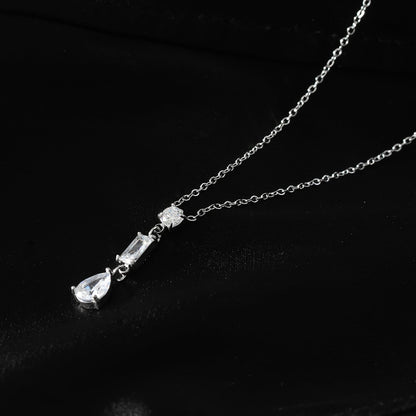 Collier chaîne avec pendentif Style ROCHINA Argent : un trio de breloques en oxyde de zirconium