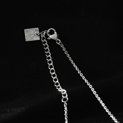Collier chaîne avec pendentif Style ROCHINA Argent : un trio de breloques en oxyde de zirconium