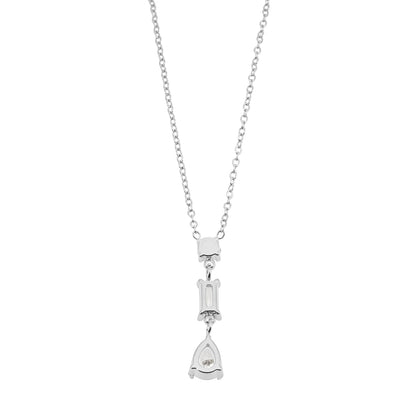 Collier chaîne avec pendentif Style ROCHINA Argent : un trio de breloques en oxyde de zirconium