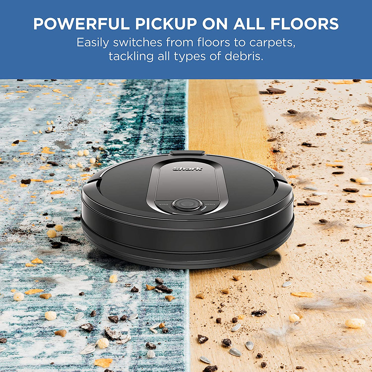 SHARK Robot Vacuum with Self Empty Canister - Factory serviced with Home Essentials warranty - RV1001A