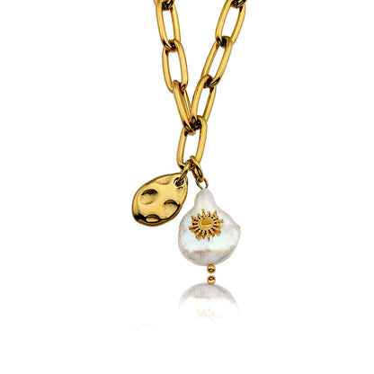 Collier chaîne RYANN avec duo de mini pendentifs.