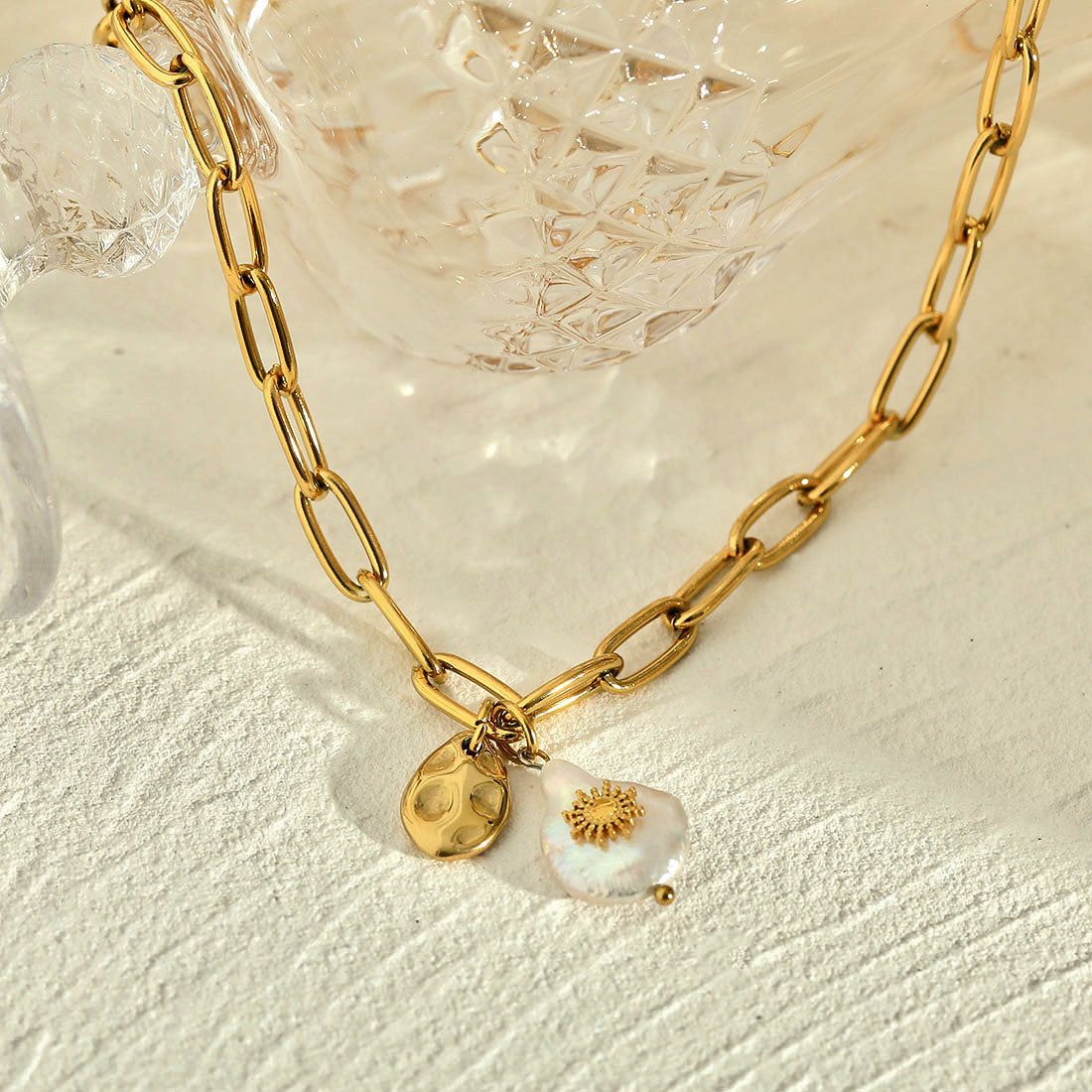 Collier chaîne RYANN avec duo de mini pendentifs.