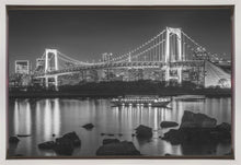 Décoration murale Magnifique pont arc-en-ciel avec la skyline de Tokyo en soirée - monochrome