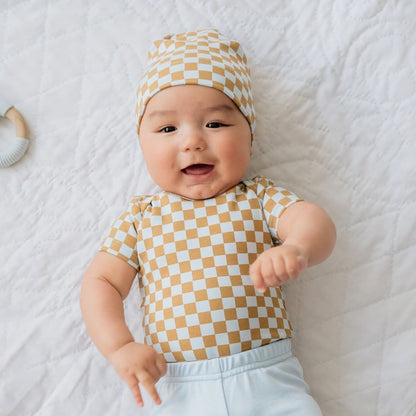 Baby/Kids' Bamboo Beanie | Blue Checkers