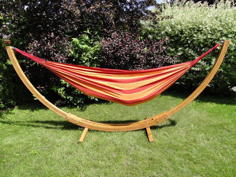 Hamac double de luxe de style brésilien avec support en bambou