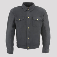 Milwaukee Leather Men's Black Armored Biker Shirt with Reinforced Fibers