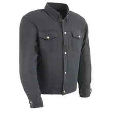 Chemise de motard blindée noire Milwaukee Leather pour hommes avec fibres renforcées