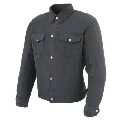 Chemise de motard blindée noire Milwaukee Leather pour hommes avec fibres renforcées