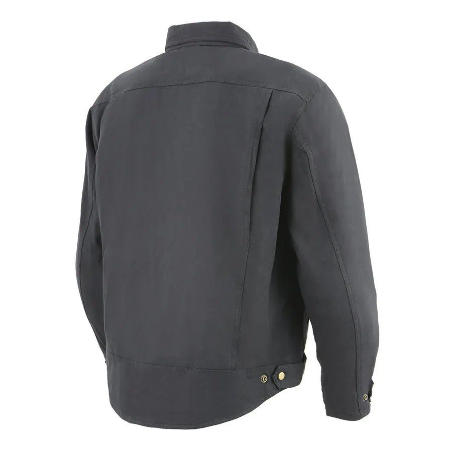 Chemise de motard blindée noire Milwaukee Leather pour hommes avec fibres renforcées