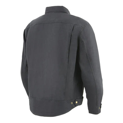 Chemise de motard blindée noire Milwaukee Leather pour hommes avec fibres renforcées