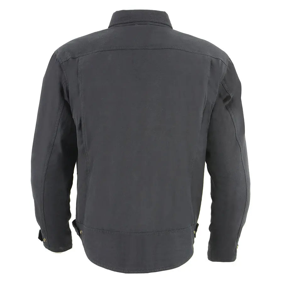 Chemise de motard blindée noire Milwaukee Leather pour hommes avec fibres renforcées