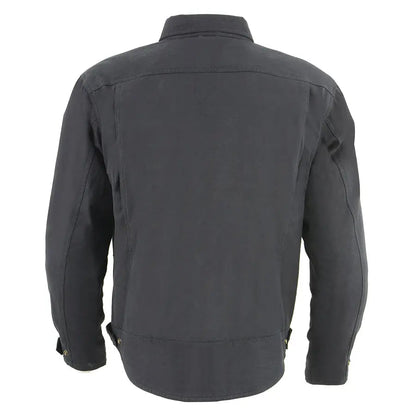 Chemise de motard blindée noire Milwaukee Leather pour hommes avec fibres renforcées