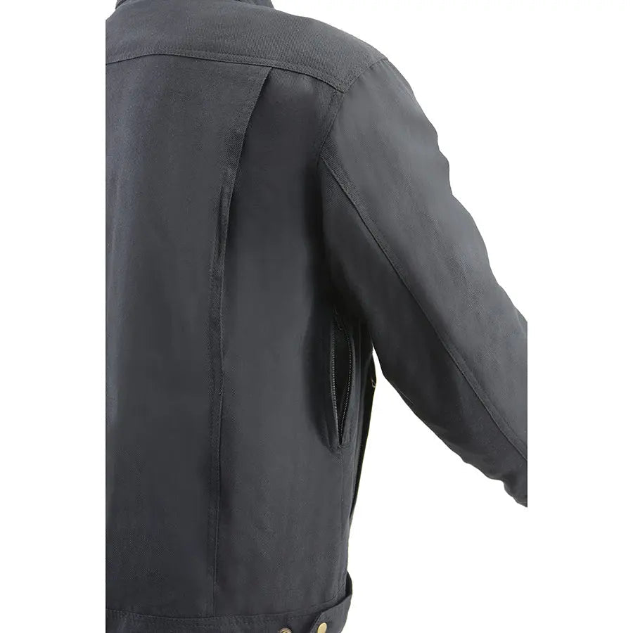 Chemise de motard blindée noire Milwaukee Leather pour hommes avec fibres renforcées