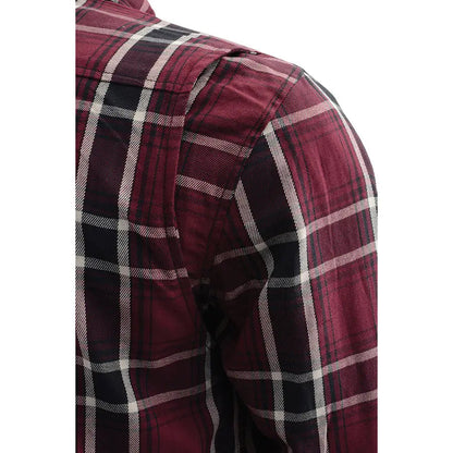 Chemise de motard en flanelle blindée à carreaux marron pour homme Milwaukee Leather avec fibres renforcées