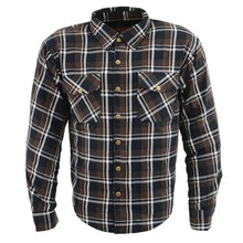 Chemise Bûcheron Marron à Carreaux Blindée pour Homme Milwaukee Leather avec Fibres Renforcées