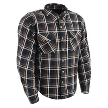 Chemise Bûcheron Marron à Carreaux Blindée pour Homme Milwaukee Leather avec Fibres Renforcées