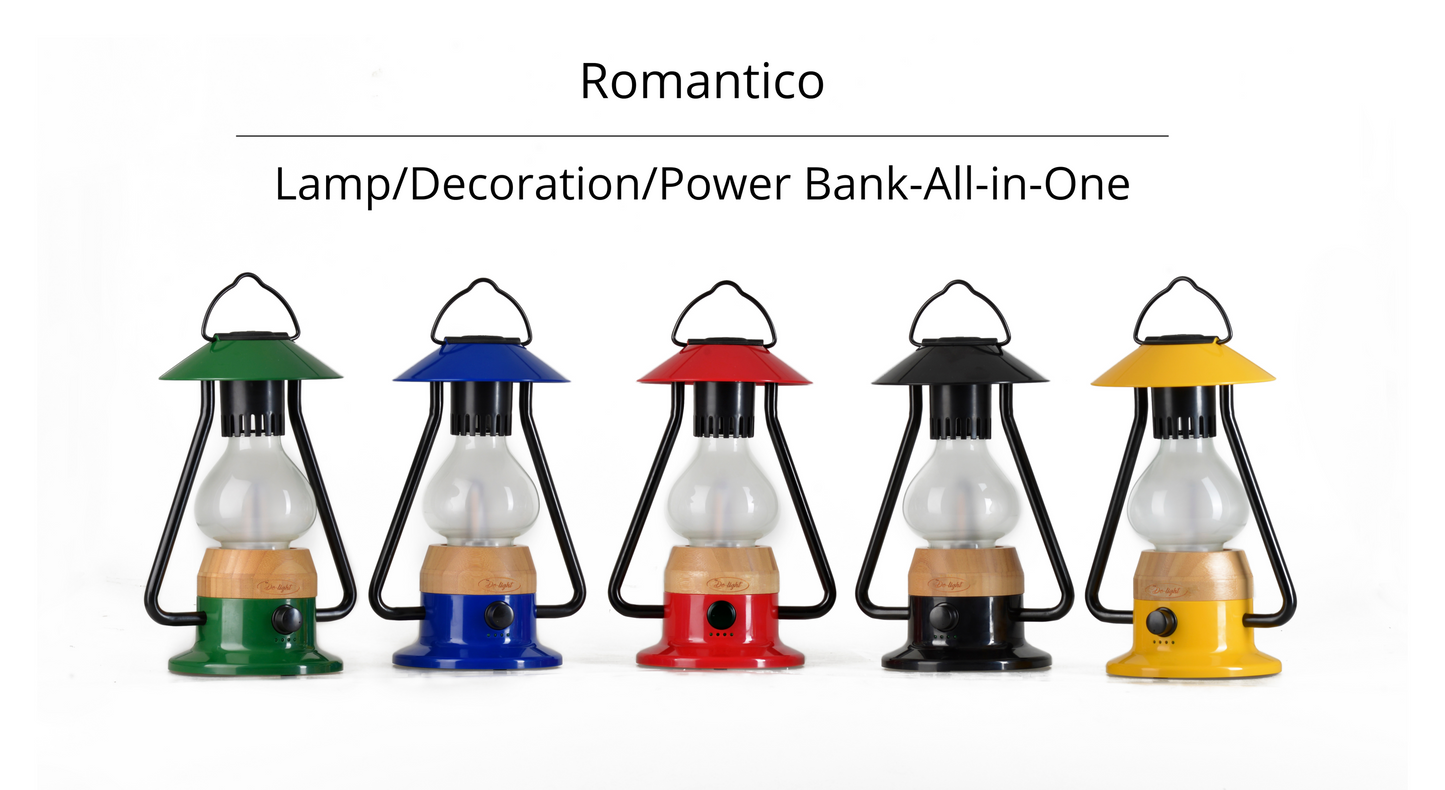 TRU De-LIGHT ROMANTICO Lampe LED tout-en-un, rechargeable, haut-parleur Bluetooth - ROUGE FEU / JAUNE / BLEU AQUA / VERT / NOIR