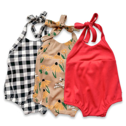 Baby/Kids' Bamboo Halter Romper | Berry
