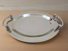 16" Stainless Steel Round Serving Tray with Silver Handles