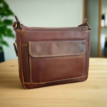 Sac Organiseur Horizontal en Cuir Pleine Fleur Rugged Earth