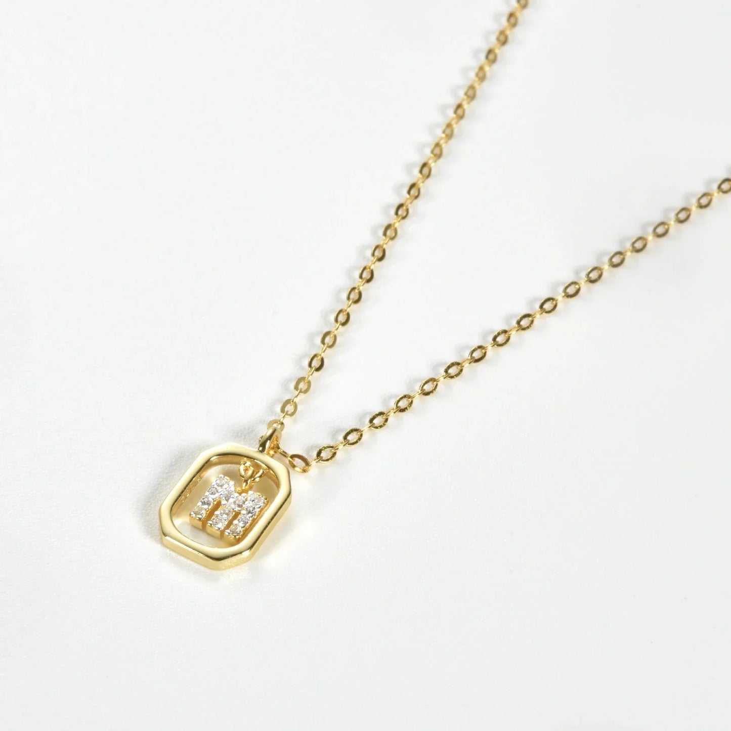 Collier initial personnalisé en argent sterling 925