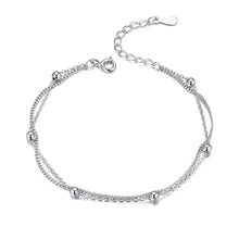 925 Sterling Silver Double Bead Chain Bracelet