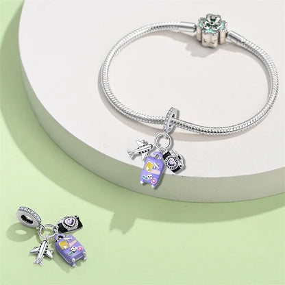 Breloque en argent sterling Journal de voyage
