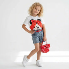 Ensemble et sac en jean rouge pour filles
