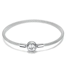 Sterling Silver Mesh Charm Bracelet – “Forever Love” Bead