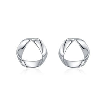 925 Sterling Silver Minimalist Wavy Stud Earrings - Women Fine Jewelry