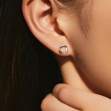 925 Sterling Silver Minimalist Wavy Stud Earrings - Women Fine Jewelry