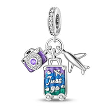 Breloque de voyage en argent sterling L'aventure vous attend