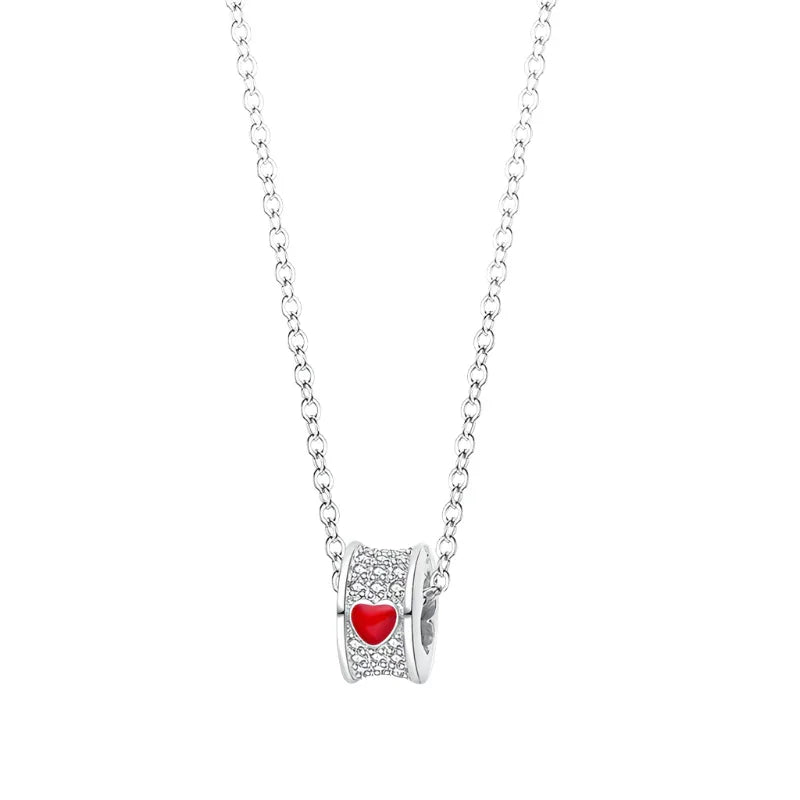 Collier pendentif en argent sterling Cœur de feu