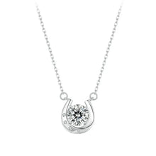 Porte-Bonheur - Collier fer à cheval en argent sterling avec moissanite étincelante