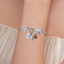 Breloque en argent sterling 925 amour maternel, pendentif pieds de bébé touchants pour bracelet