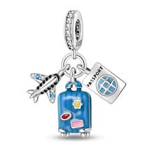 Breloque de voyage en argent sterling Passeport pour l'aventure