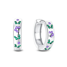 Boucles d'oreilles créoles élégantes en argent sterling et pierres précieuses