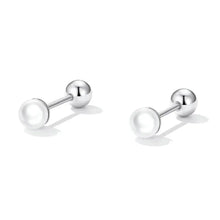 Charme et élégance : clous d'oreilles à vis en argent sterling 925 avec perles