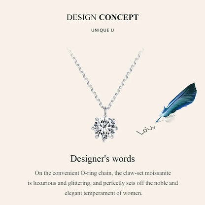Collier pendentif éblouissant en argent sterling avec moissanite de 0,8 carat