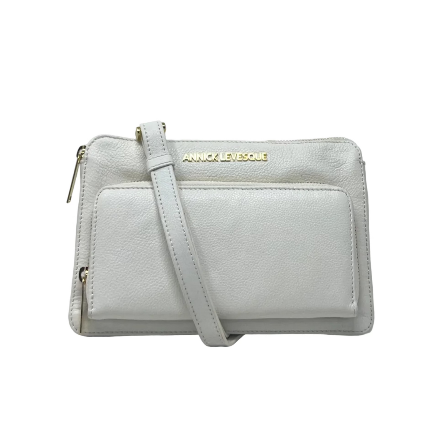 Small White Genuine Leather Wallet Handbag, Carmen