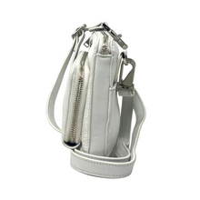 Petit Sac à Main Portefeuille en Cuir Véritable Blanc, Carmen