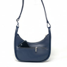 Petit sac à bandoulière en cuir bleu marine | Sabrina