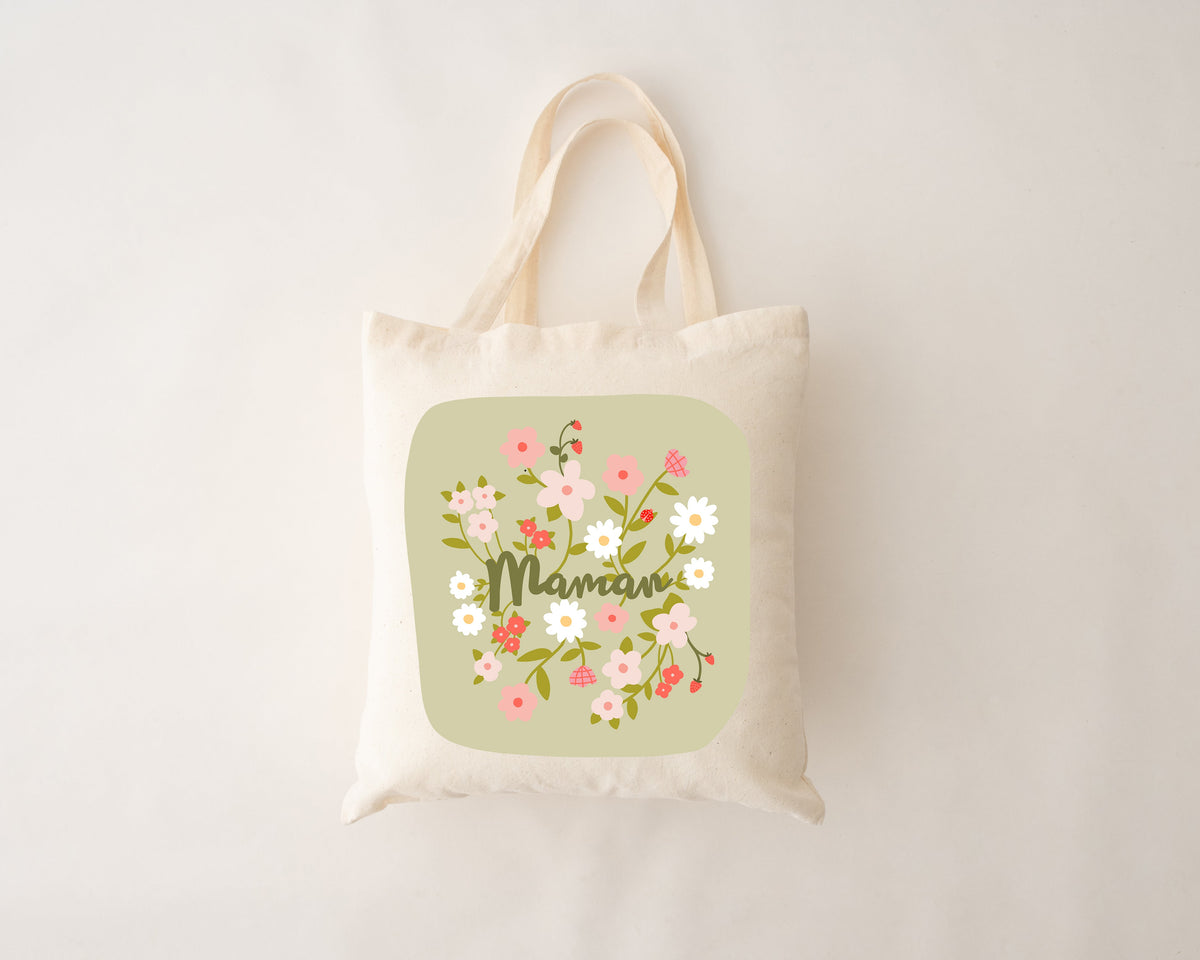 Sac réutilisable naturel - maman Bloom
