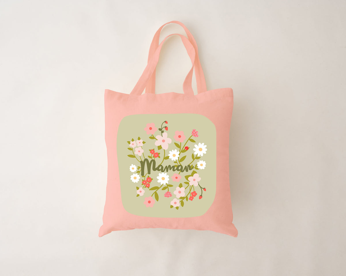 Sac réutilisable rose - maman Bloom